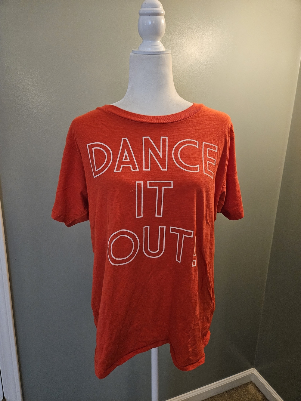 J. Crew Women's Size XL 'Dance It Out' Orange Graphic Short-Sleeve Tee